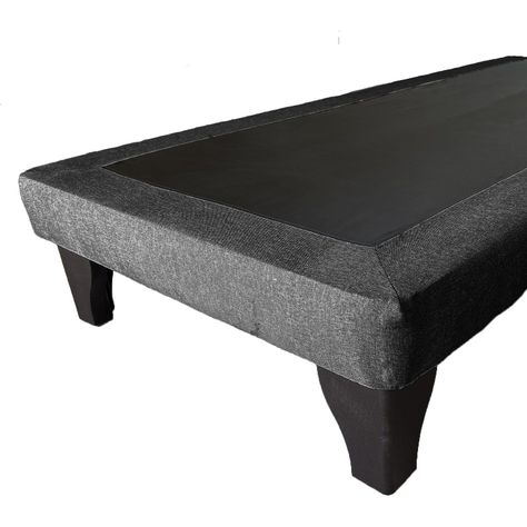 Base de Cama Europea 1.5 Plazas Tela Gris Oscuro-2