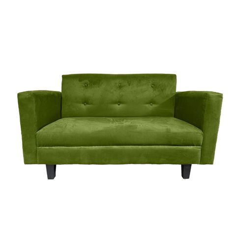 Sofa Ruan 2 Cuerpos Felpa Verde Olivo-0
