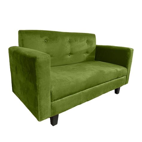 Sofa Ruan 2 Cuerpos Felpa Verde Olivo-2
