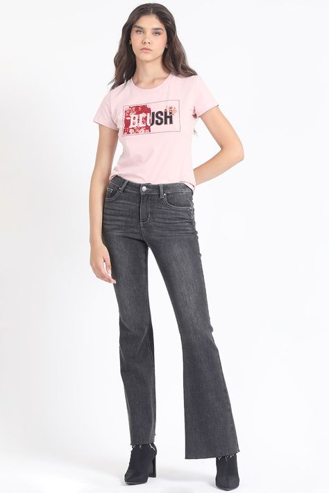 Polera Algodón Spandex, Estampado Blush, Rosa Liola-1
