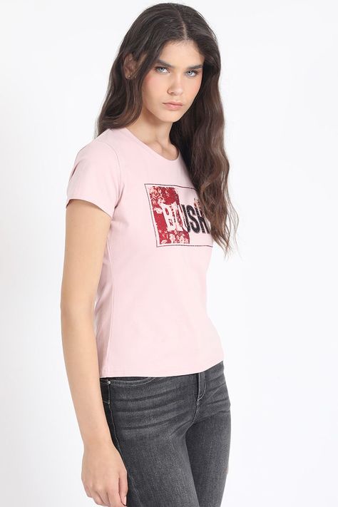 Polera Algodón Spandex, Estampado Blush, Rosa Liola-2