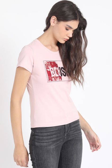 Polera Algodón Spandex, Estampado Blush, Rosa Liola-4