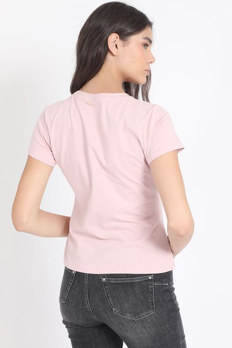 Polera Algodón Spandex, Estampado Blush, Rosa Liola-5