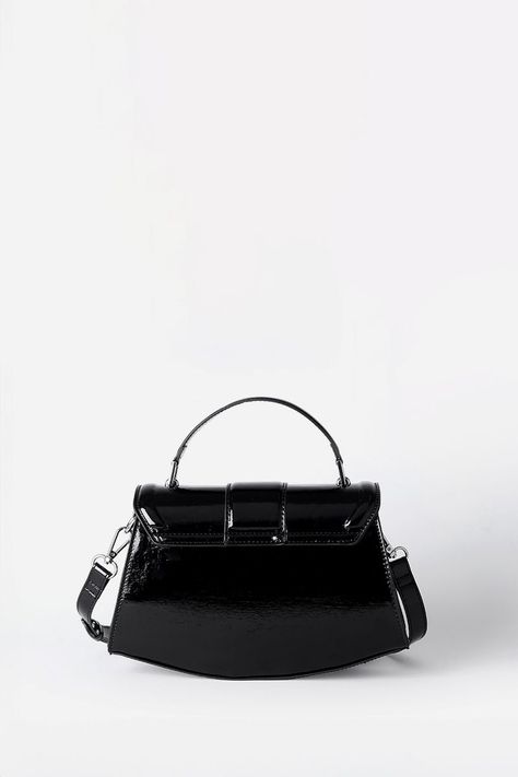 Cartera Charol, Efecto Cuero Fantasia, Negro Liola-2