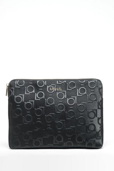 Bolso Computador Efecto Cuero Logo Liola, Negro Liola-0