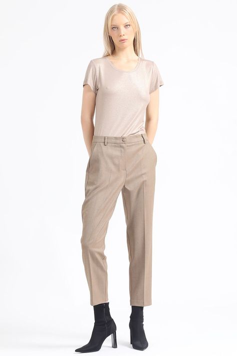 Polera Basica Folia, Beige Liola-1