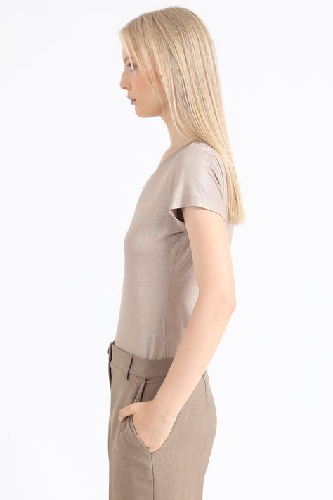 Polera Basica Folia, Beige Liola-3