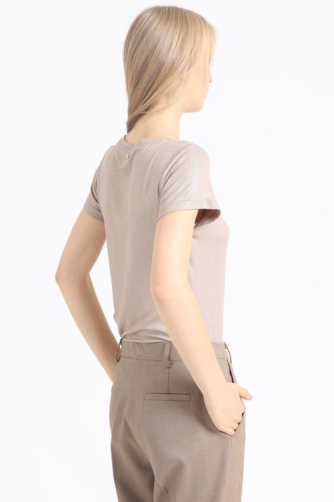 Polera Basica Folia, Beige Liola-4