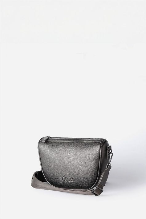 Cartera Metalizada Efecto Cuero Granulado, Gris Liola-1