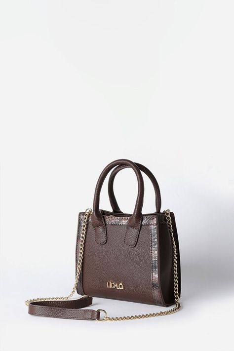 Cartera Pequeña Piton, Efecto Cuero, Chocolate Liola-1