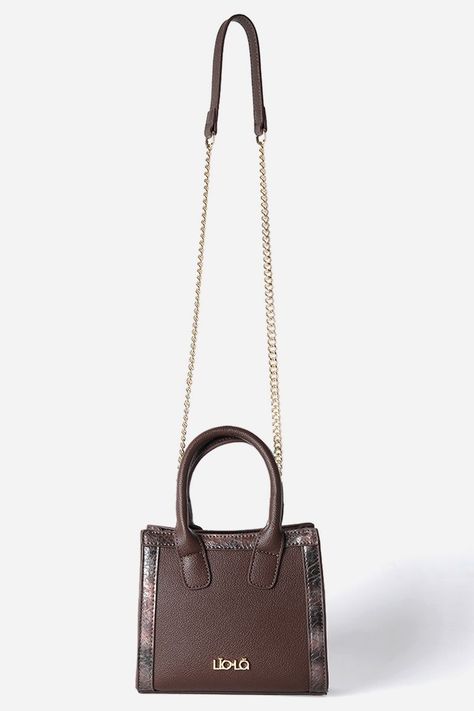 Cartera Pequeña Piton, Efecto Cuero, Chocolate Liola-3