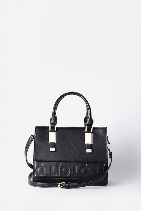 Cartera Con Herraje Metal, Efecto Cuero, Negro Liola-0