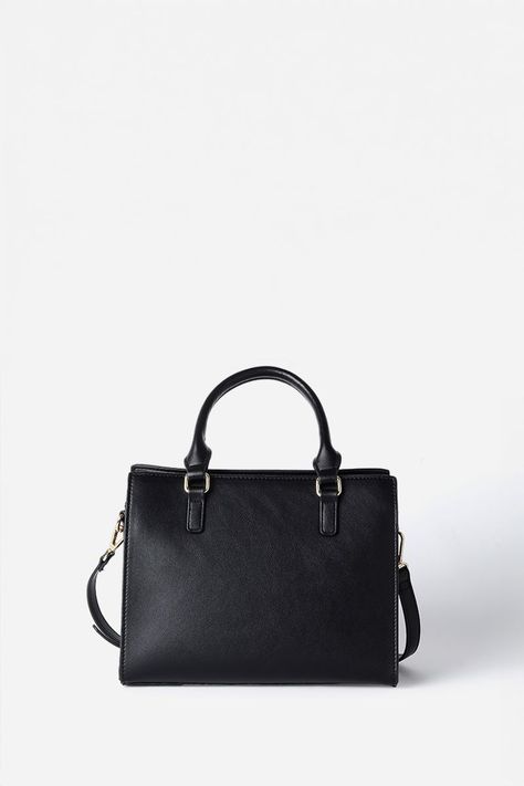 Cartera Con Herraje Metal, Efecto Cuero, Negro Liola-2