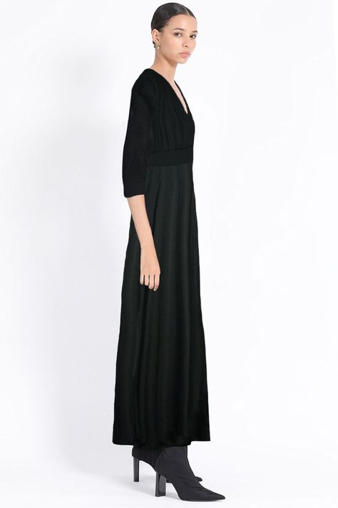 Vestido Maxi, Jersey Negro Liola-3