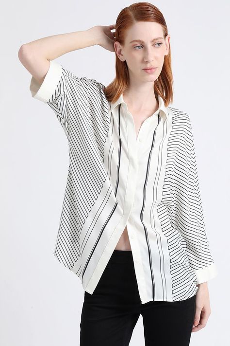 Blusa Rayas Contraste, Crudo Liola-0