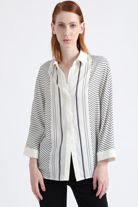 Blusa Rayas Contraste, Crudo Liola-3
