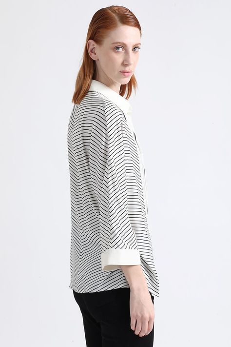 Blusa Rayas Contraste, Crudo Liola-4