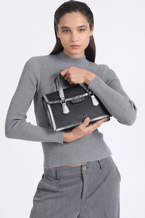 Cartera Aplicación Piton, Efecto Cuero, Negro Liola-5