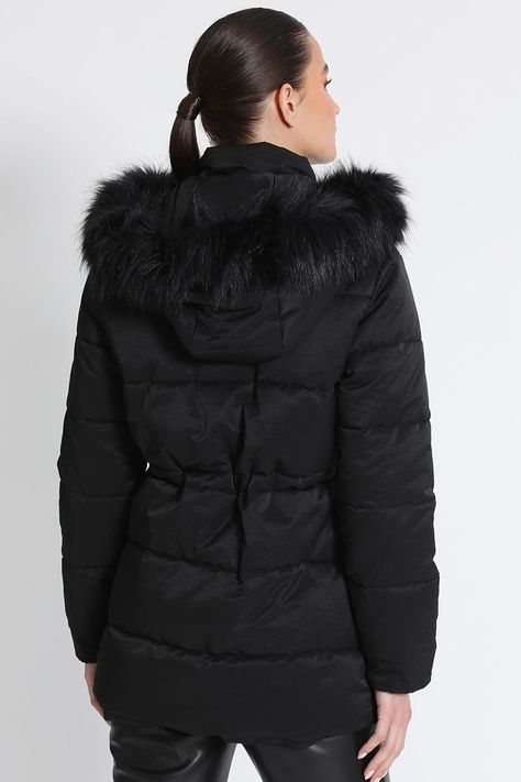 Parka Con Capuchón Negro Liola-2