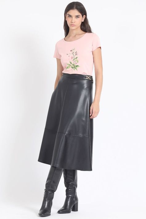 Polera Basica Con Estampado Rosas, Rosa Liola-1