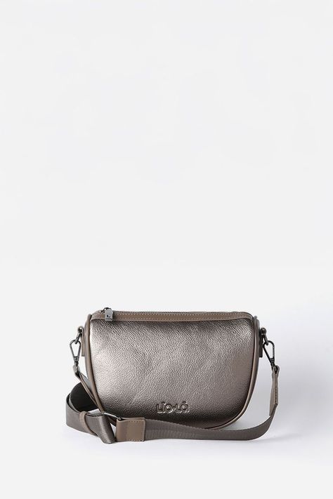 Cartera Metalizada Efecto Cuero Granulado, Beige Liola-0