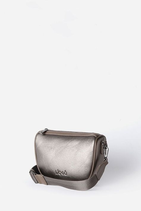 Cartera Metalizada Efecto Cuero Granulado, Beige Liola-1