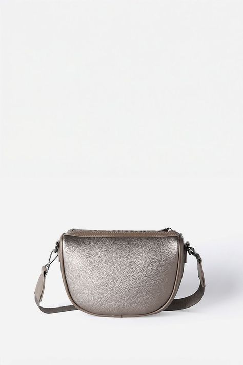 Cartera Metalizada Efecto Cuero Granulado, Beige Liola-2