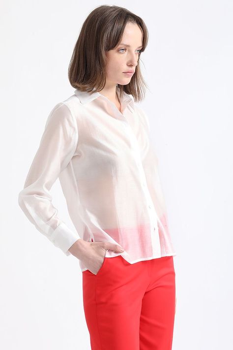Blusa Gasa Lisa Fantasia, Crudo Liola-2