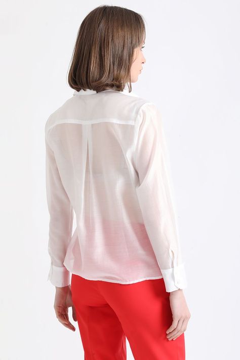 Blusa Gasa Lisa Fantasia, Crudo Liola-3