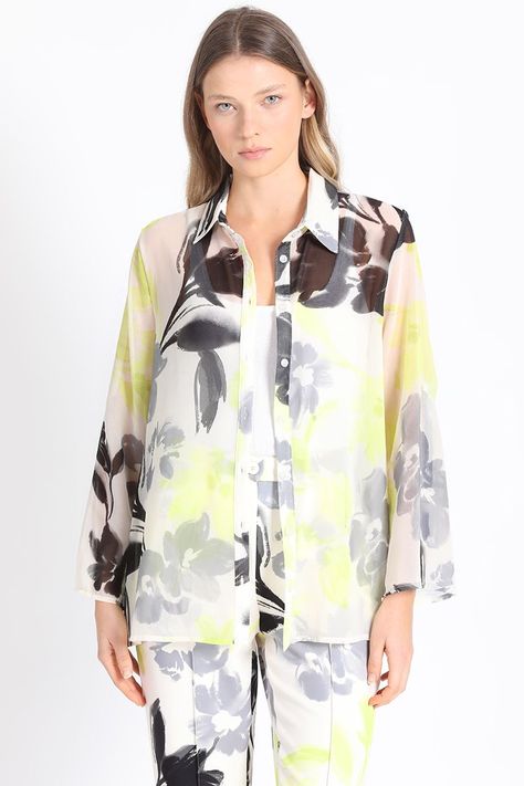 Blusa Gasa Estampada Verde Liola-0