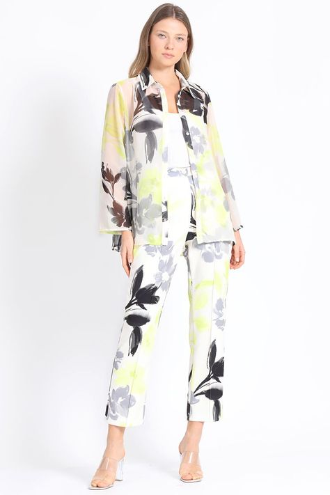 Blusa Gasa Estampada Verde Liola-1