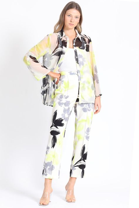 Blusa Gasa Estampada Verde Liola-2