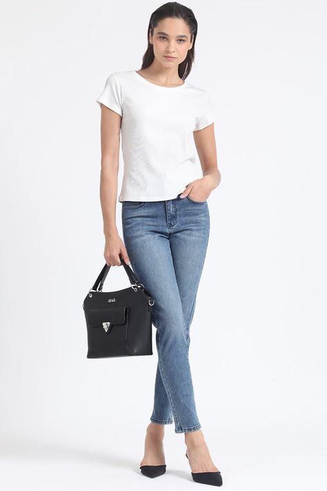 Cartera Mediana, Efecto Cuero Granulado, Negro Liola-5
