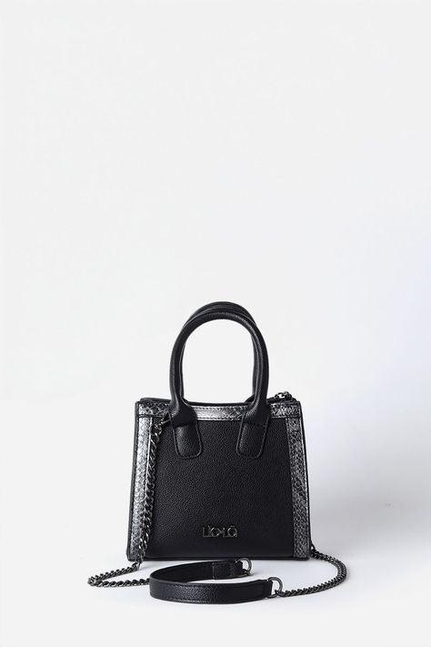 Cartera Pequeña Aplicación Piton, Efecto Cuero, Negro Liola-0