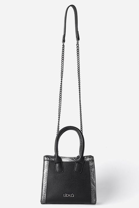 Cartera Pequeña Aplicación Piton, Efecto Cuero, Negro Liola-3