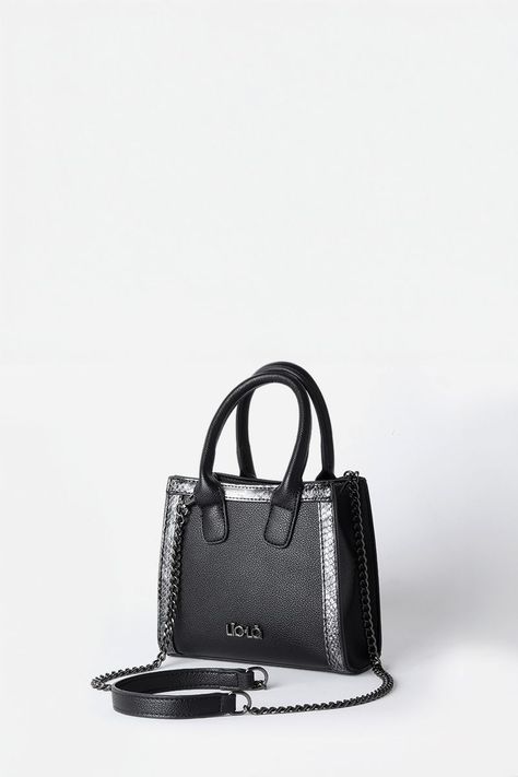 Cartera Pequeña Aplicación Piton, Efecto Cuero, Negro Liola-4