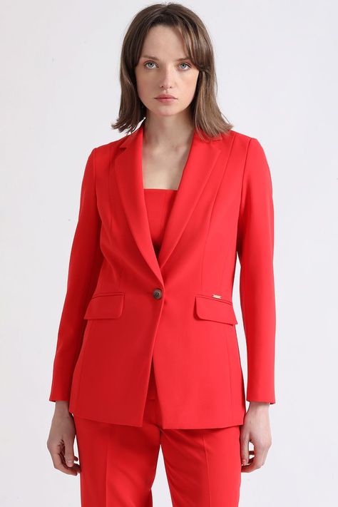 Blazer  Entallado, Rojo Liola-0