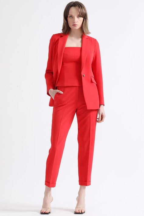 Blazer  Entallado, Rojo Liola-1