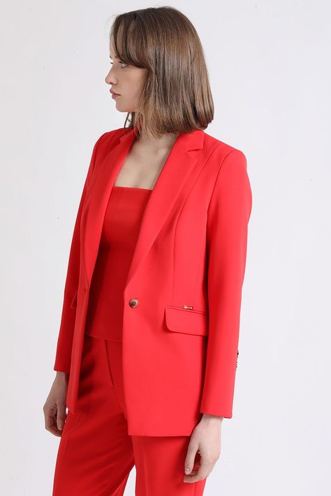 Blazer  Entallado, Rojo Liola-2