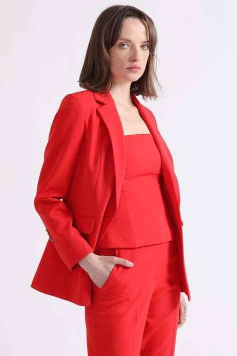 Blazer  Entallado, Rojo Liola-3