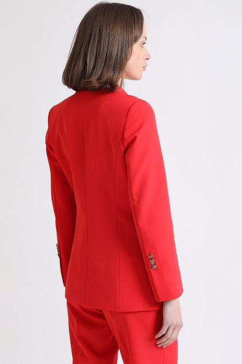Blazer  Entallado, Rojo Liola-4