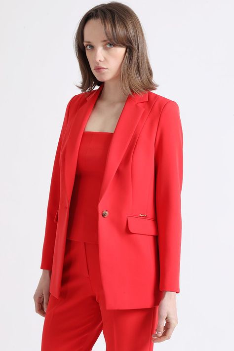 Blazer  Entallado, Rojo Liola-5