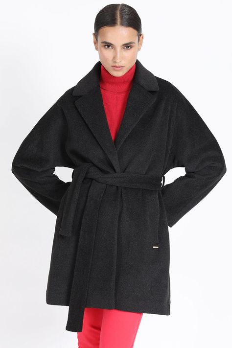 Chaqueton Recto Muflon Melange, Negro Liola-0