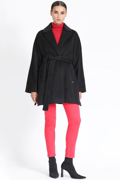 Chaqueton Recto Muflon Melange, Negro Liola-1