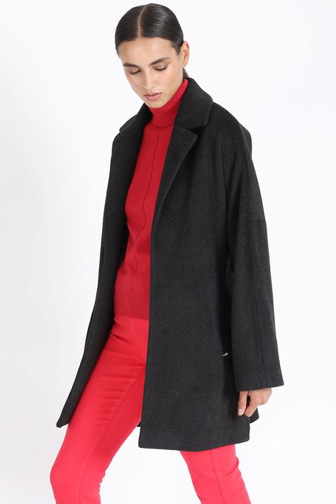 Chaqueton Recto Muflon Melange, Negro Liola-3