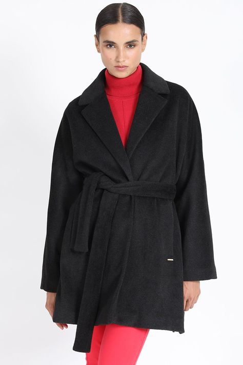 Chaqueton Recto Muflon Melange, Negro Liola-5