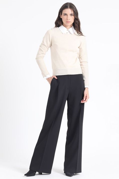 Sweater Basico Punto, Crudo Liola-1