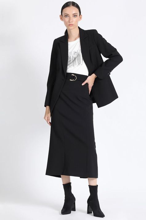 Blazer Entallado Negro Liola-1