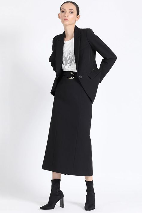 Blazer Entallado Negro Liola-2