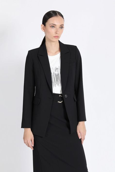 Blazer Entallado Negro Liola-4